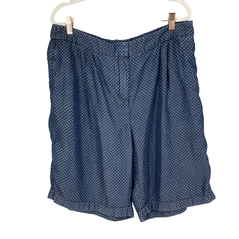 Chico's Blue Polka Dot High Waist Shorts